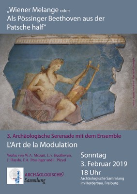 Plakat 3. Archäologische Serenade: Wiener Melange oder: „Als Pössinger Beethoven aus der Patsche half“